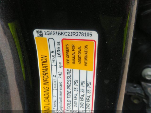 1GKS1BKC2JR378105 GMC YUKON SLT