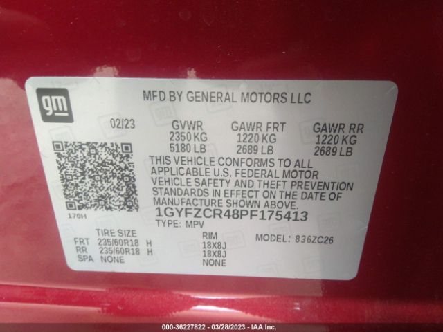 1GYFZCR48PF175413 Cadillac Xt4 Fwd Premium Luxury