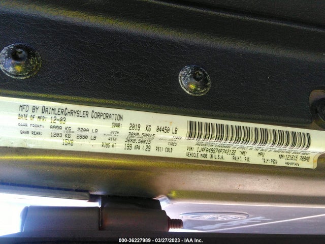 2004 Jeep Wrangler Sport მანქანა იყიდება აუქციონზე, vin: 1J4FA49S74P742132, აუქციონის ნომერი: 36227989