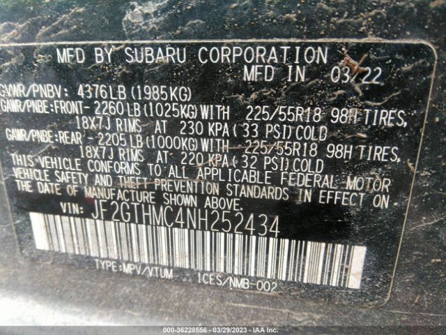 JF2GTHMC4NH252434 Subaru Crosstrek Limited