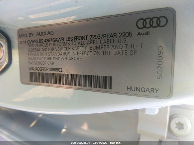 WAUACGFF5F1088902 Audi A3 1.8t Premium