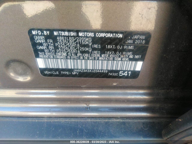JA4AZ3A3XJZ044499 Mitsubishi Outlander Es/se/sel/le