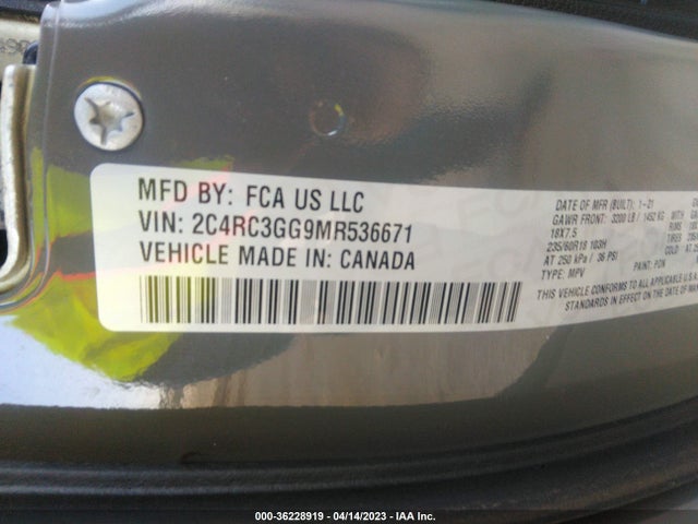Chrysler Pacifica Limited 2021 2C4RC3GG9MR536671 Image 9