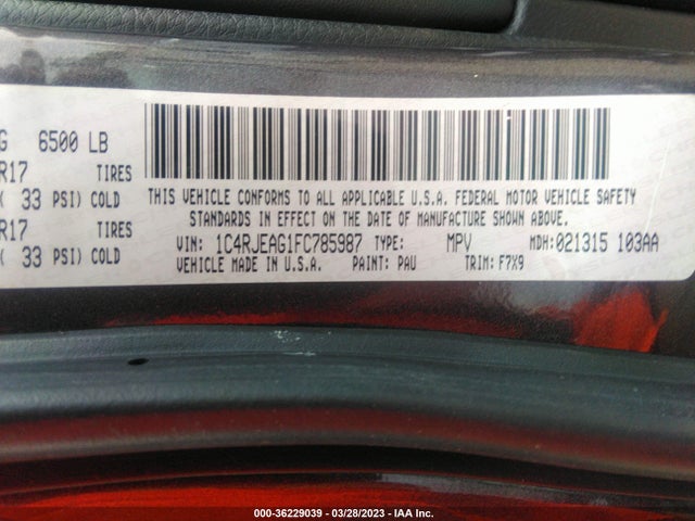 Aukcja sprzedaży 2015 Jeep Grand Cherokee Laredo, vin: 1C4RJEAG1FC785987, numer aukcji: 36229039
