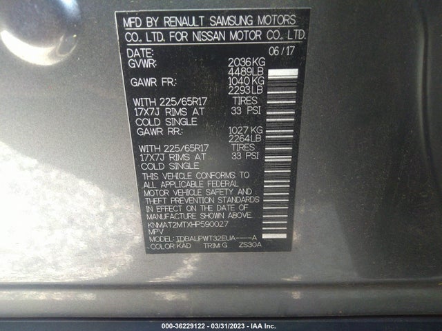 Nissan ROGUE S 2017 KNMAT2MTXHP590027 Image 10