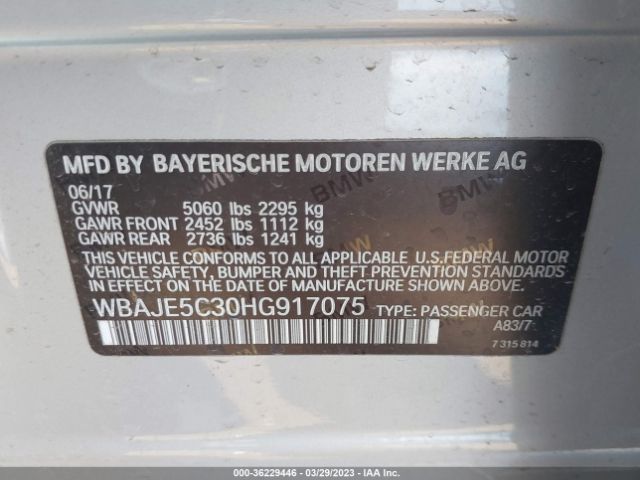 WBAJE5C30HG917075 BMW 5 Series 540i