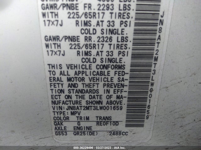 Nissan ROGUE S 2020 JN8AT2MT3LW001659 Image 11