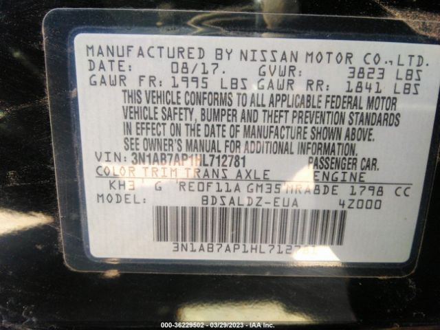 3N1AB7AP1HL712781 Nissan SENTRA SV