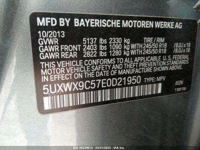 5UXWX9C57E0D21950 BMW X3 Xdrive28i