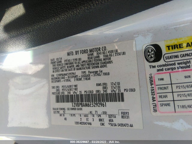 Ford Mustang V6 2014 1ZVBP8AM6E5292961 Image 10