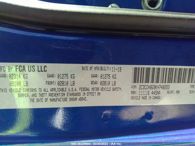 Dodge Charger Sxt 2019 2C3CDXBG9KH748253 Image 9