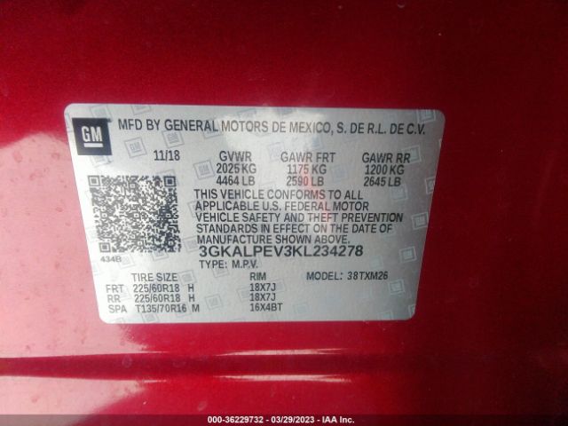3GKALPEV3KL234278 GMC Terrain Slt