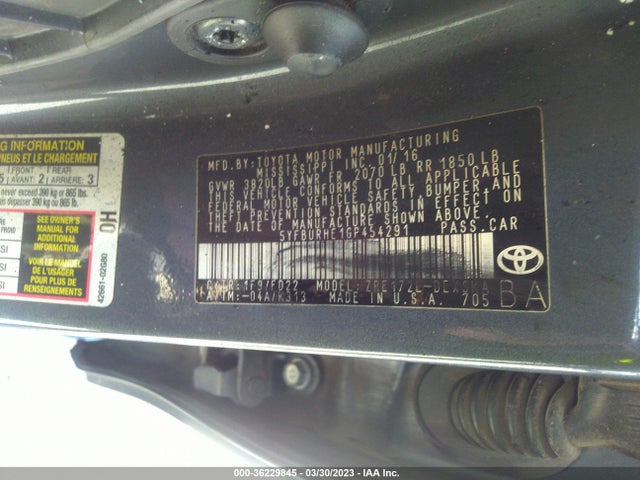 Toyota Corolla L/le/s/s Plus/le Plus 2016 5YFBURHE1GP454291 Image 9