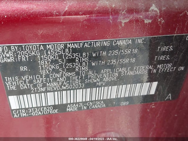 Toyota RAV4 SE 2018 2T3NFREV0JW502033 Image 9