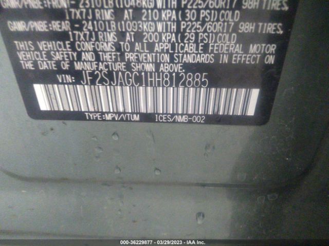 JF2SJAGC1HH812885 Subaru Forester Premium