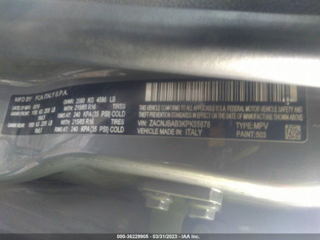 ZACNJBAB3KPK55878 Jeep Renegade Sport