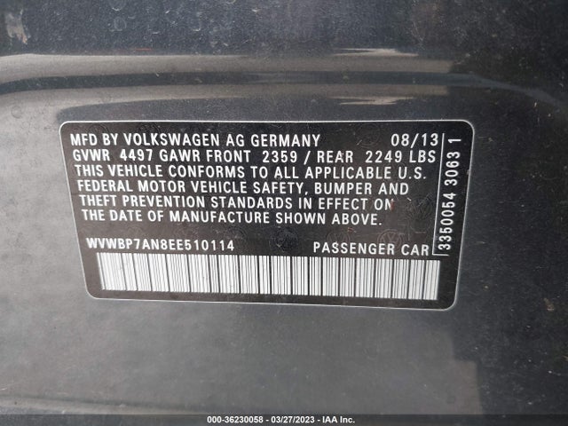WVWBP7AN8EE510114 Volkswagen CC SPORT