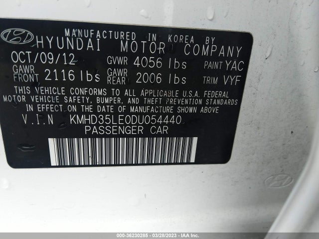 2013 HYUNDAI ELANTRA GT VIN: KMHD35LE0DU054440