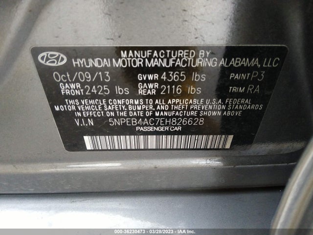 Hyundai SONATA GLS 2014 5NPEB4AC7EH826628 Image 9