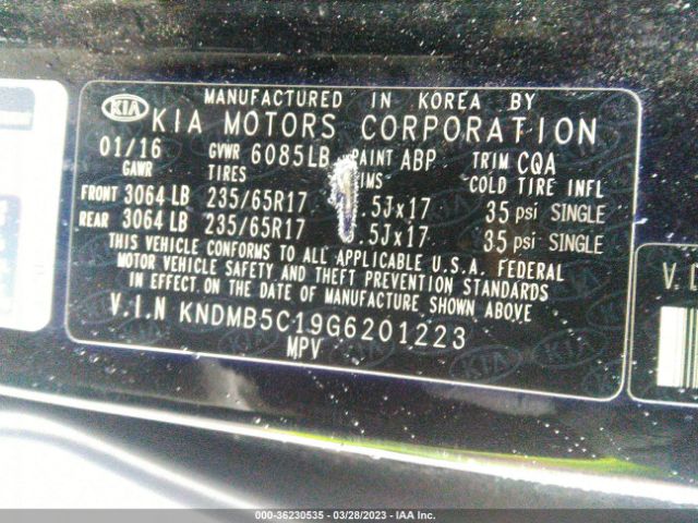 KNDMB5C19G6201223 KIA SEDONA LX