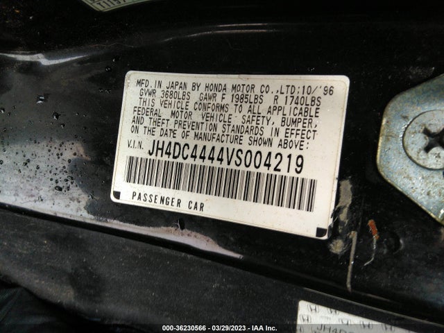 1997 ACURA INTEGRA RS/GS VIN: JH4DC4444VS004219