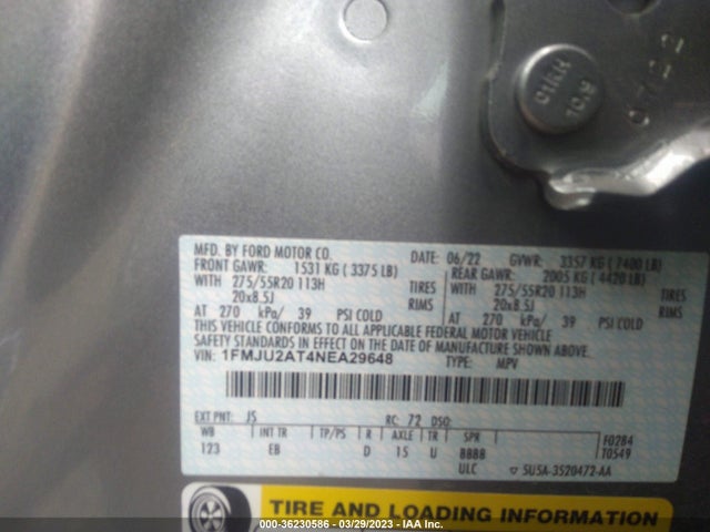 2022 Ford Expedition, VIN: 1FMJU2AT4NEA29648