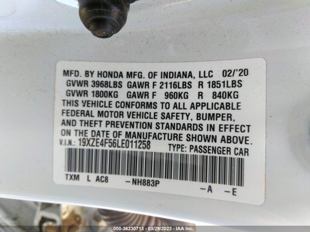 Honda INSIGHT EX 2020 19XZE4F56LE011258 Image 11