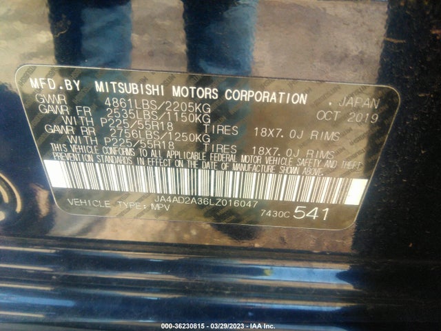 JA4AD2A36LZ016047 Mitsubishi Outlander Es