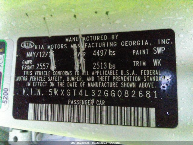 5XXGT4L32GG082681 KIA Optima Lx