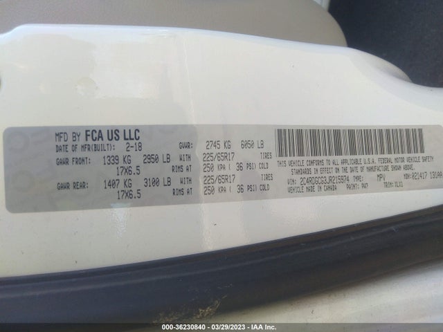 Dodge Grand Caravan Sxt 2018 2C4RDGCG3JR215974 Image 9