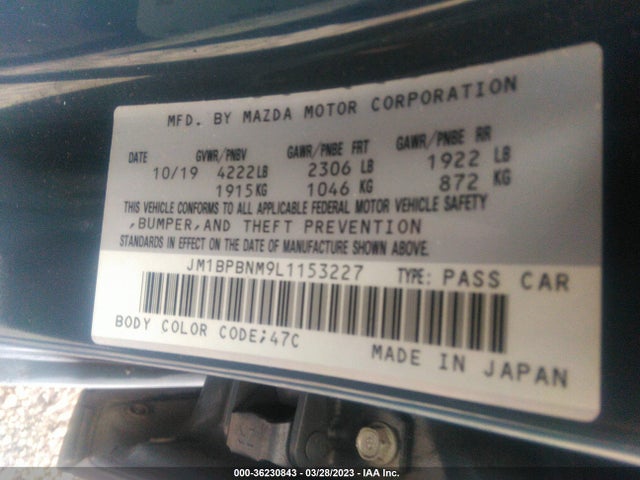 Mazda Mazda3 Hatchback Premium Package 2020 JM1BPBNM9L1153227 Image 9