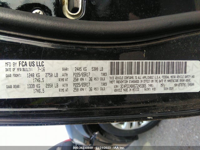 Dodge JOURNEY SE 2016 3C4PDCAB0GT245365 Image 9