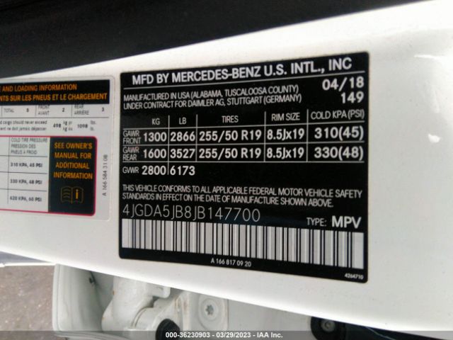 4JGDA5JB8JB147700 Mercedes-Benz Gle Gle 350