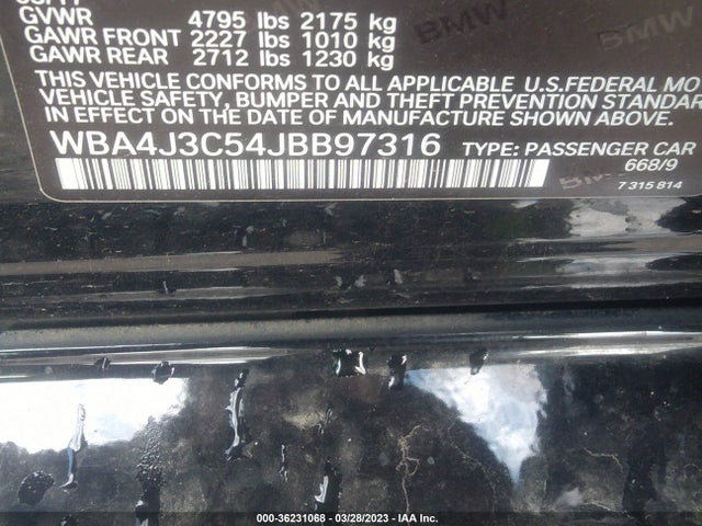 WBA4J3C54JBB97316 BMW 4 Series 430i Xdrive