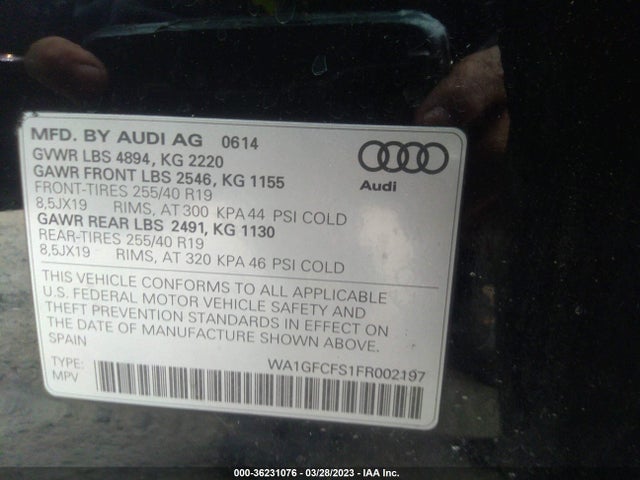 WA1GFCFS1FR002197 Audi Q3 2.0t Prestige
