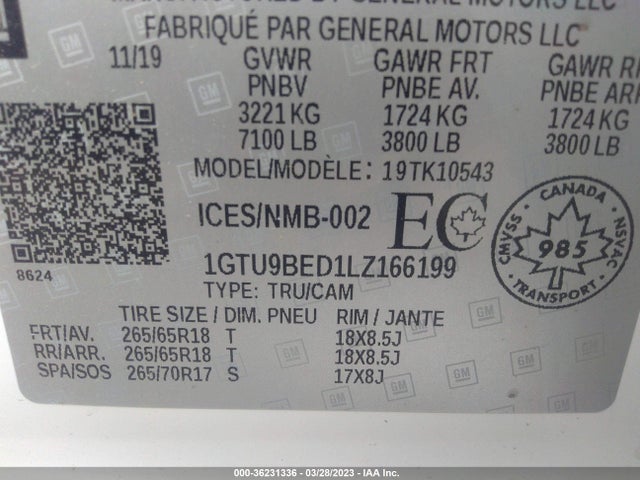 GMC Sierra 1500 Sle 2020 1GTU9BED1LZ166199 Image 9
