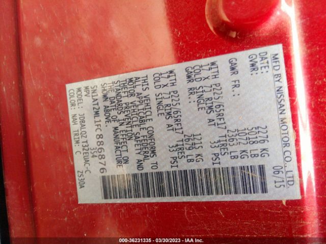 5N1AT2ML1FC886876 Nissan ROGUE SV