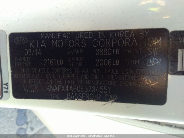 KNAFX4A60E5234551 KIA FORTE LX