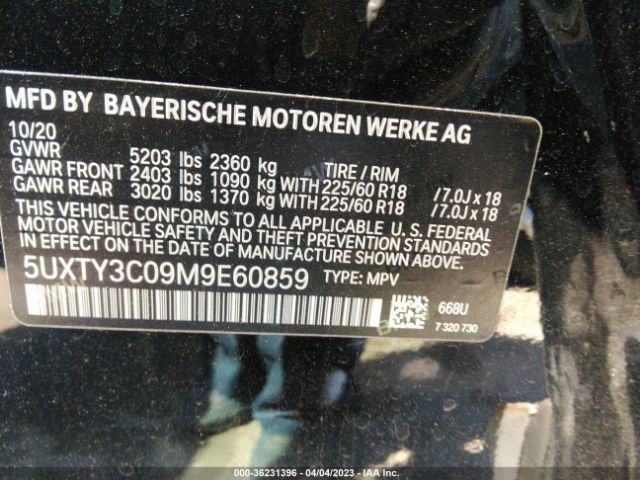 5UXTY3C09M9E60859 BMW X3 Sdrive30i
