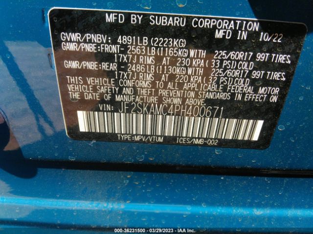 JF2SKAMC4PH400671 Subaru Forester Wilderness