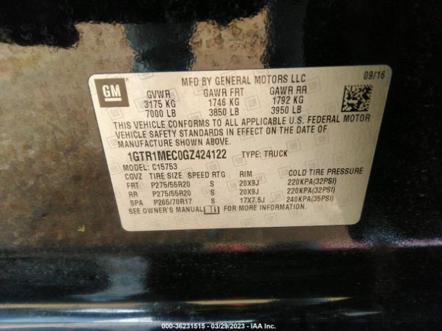 1GTR1MEC0GZ424122 GMC Sierra 1500 Sle