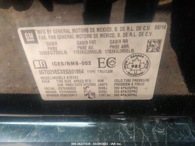 GMC Sierra 1500 Slt 2014 3GTU2VECXEG501864 Image 9