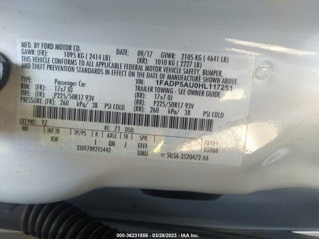 Ford C-max Hybrid Se 2017 1FADP5AU0HL117251 Image 10