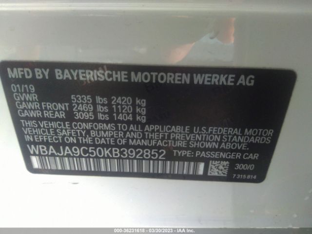 WBAJA9C50KB392852 BMW 5 Series 530e Iperformance