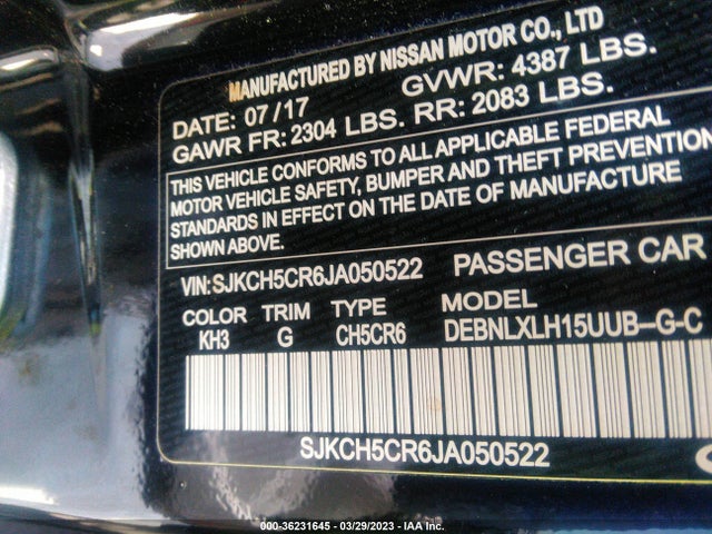 2018 Infiniti QX30, VIN: SJKCH5CR6JA050522