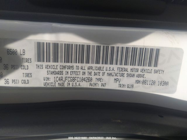1C4RJFCG8FC104260 Jeep Grand Cherokee Overland