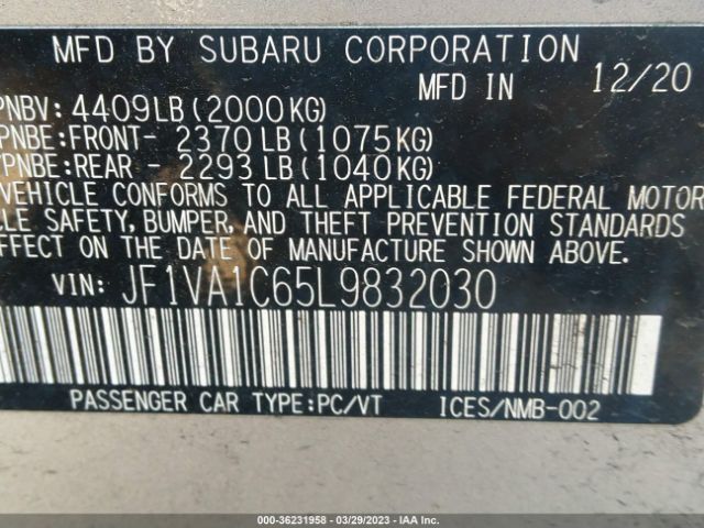 JF1VA1C65L9832030 Subaru Wrx Premium