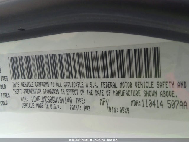 1C4PJMCS8GW194140 Jeep Cherokee Latitude