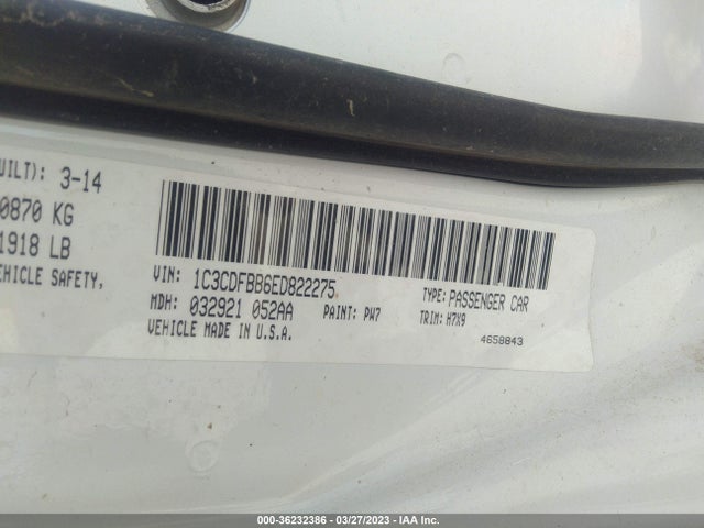 Dodge DART SXT 2014 1C3CDFBB6ED822275 Image 10