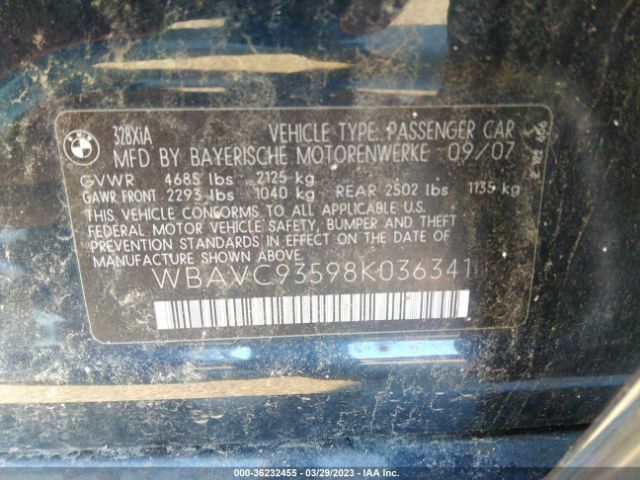 WBAVC93598K036341 BMW 3 Series 328xi